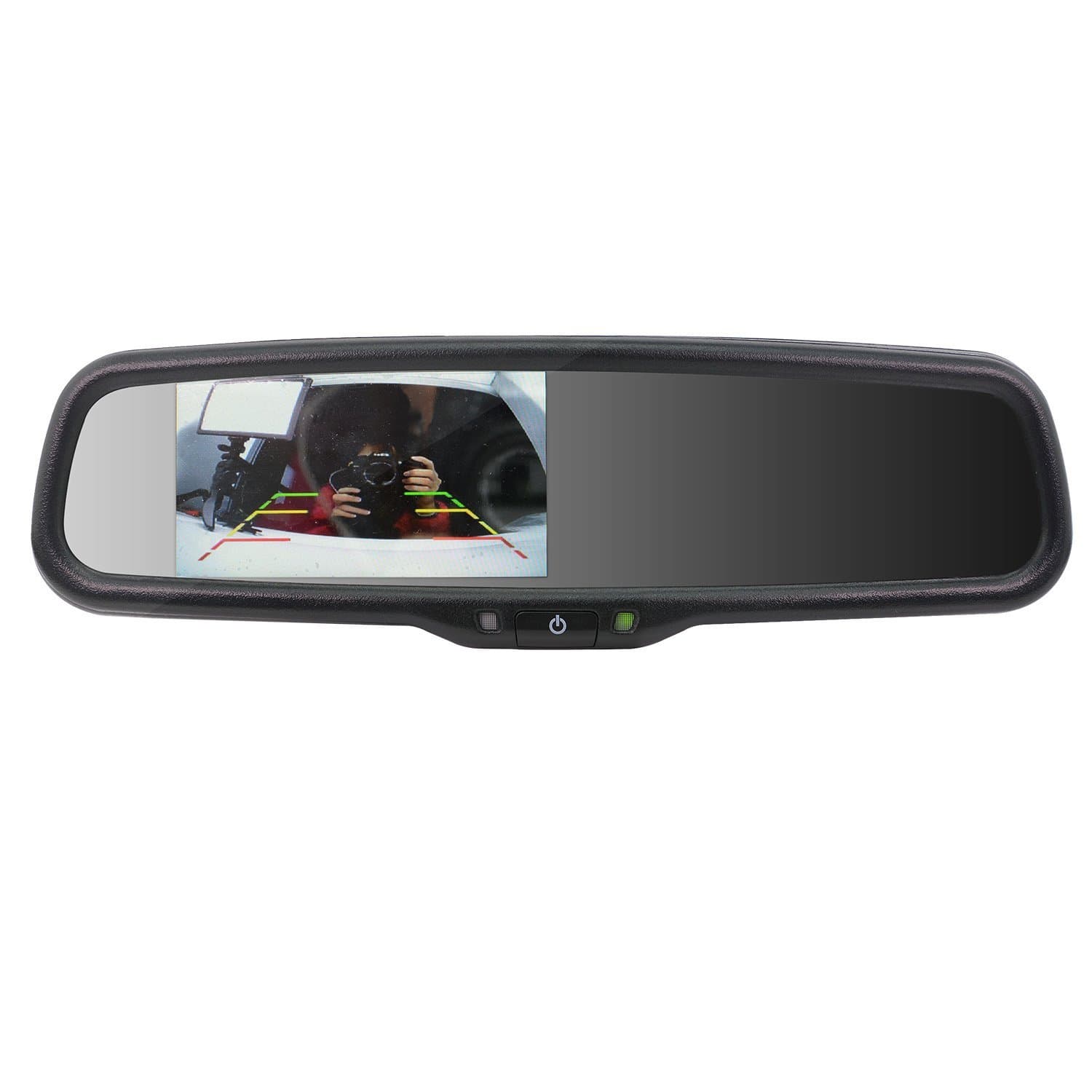 ARECORD AR-430 Auto Adjusting Brightness Car Rear View Mirror Monitor with 4.3" LCD & 2 Channel Video Input - Support Auto Parking Assistance System Backup Camera