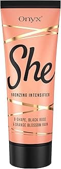 Onyx SHE Bronzing Intensifier for Women, B-Shape, Black Rose & Orange Blossom Rain, indoor tanning lotion