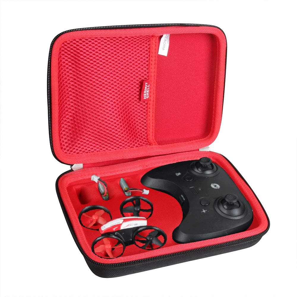 Hermitshell Hard Travel Case for Holy Stone HS210 Mini Drone RC Nano Quadcopter Best Drone (Not Include The Drone) (Black+Red)