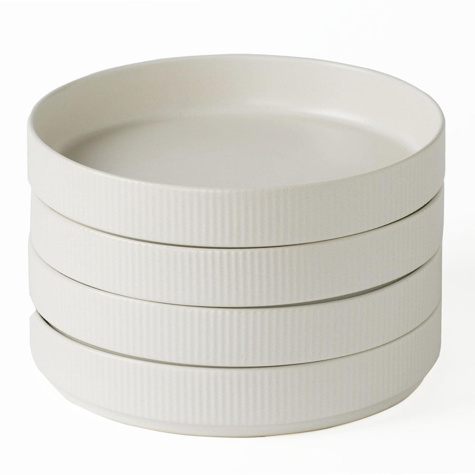 Star 7.5" Pasta Bowls Set, Salad Bowl Set of 4, Double Reactive Glaze, Stackable, Perfect for Your Friend for Housewarming, Thanksgiving, Christmas, Matte White