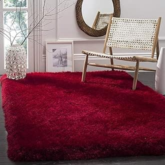 ZBLER Carpet Shaggy Super Soft Carpet for Home & Living Room (7x10 feet, Red)