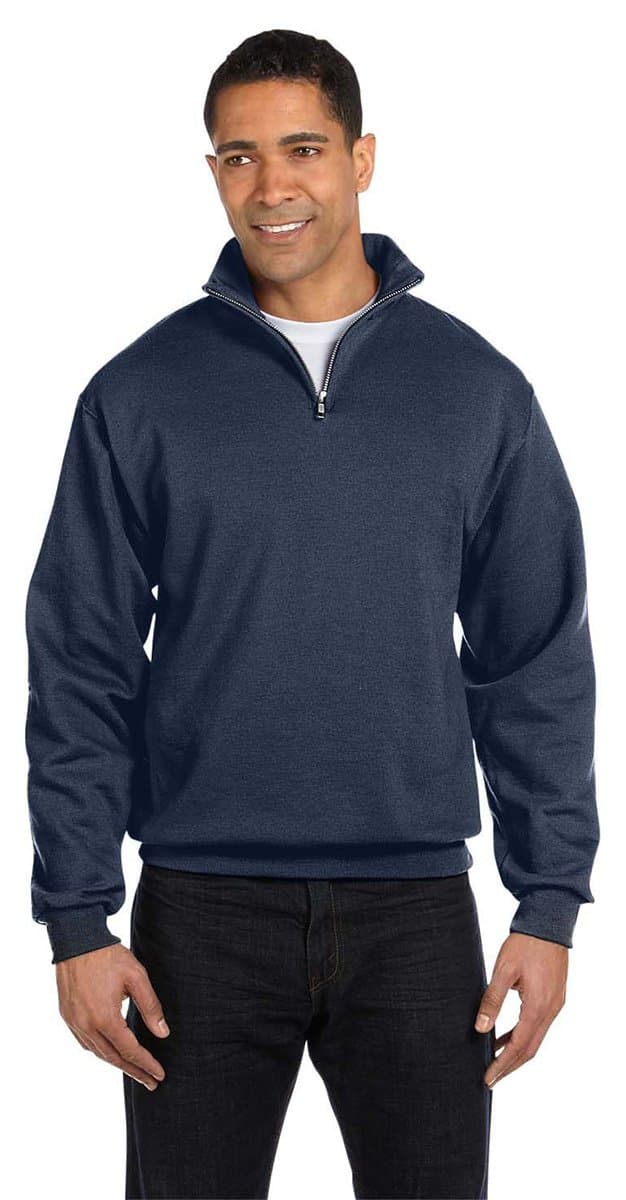 50/50 Blend Quarter-Zip Cadet Collar Sweatshirt by Jerzees