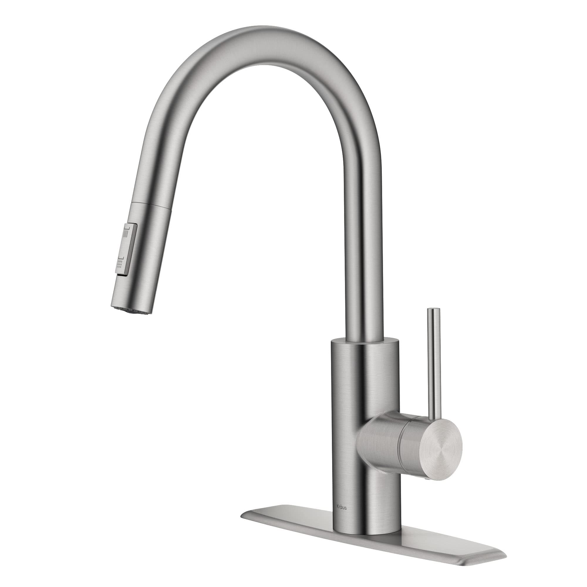 Oletto Spot Free Stainless Steel Dual Function Kitchen Faucets with Pull Down Sprayer, KPF-2620SFS
