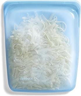 Stasher Platinum Silicone Food Grade Reusable Storage Bag, Blue (1.8L) | Reduce Single-Use Plastic | Cook, Store, Sous Vide, or Freeze | Leakproof, Dishwasher-Safe, Eco-friendly | 1.8L