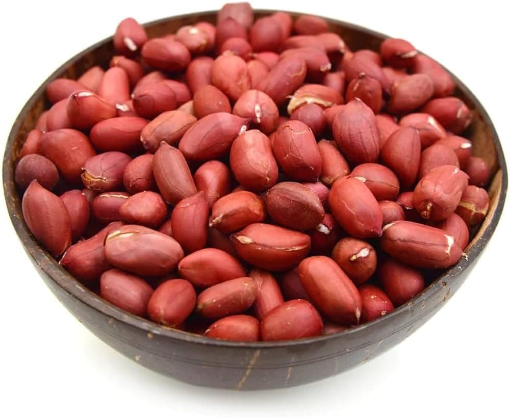 Red Skin Peanuts 2kg - Raw Whole Skinned Peanut Nuts - Natural Bulk Ready to Eat Edible Nut for Human Consumption – Protein Unsalted Unroasted Shelled RedSkin Kernels Jugu (Packaging May Vary) PURIMA