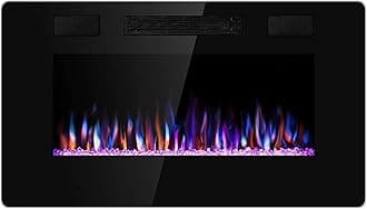 Antarctic Star 30 Inch Electric Fireplace in-Wall Recessed and Wall Mounted, Fireplace Heater and Linear Fireplace with Multicolor Flame, Timer, 750/1500W Control by Touch Panel & Remote