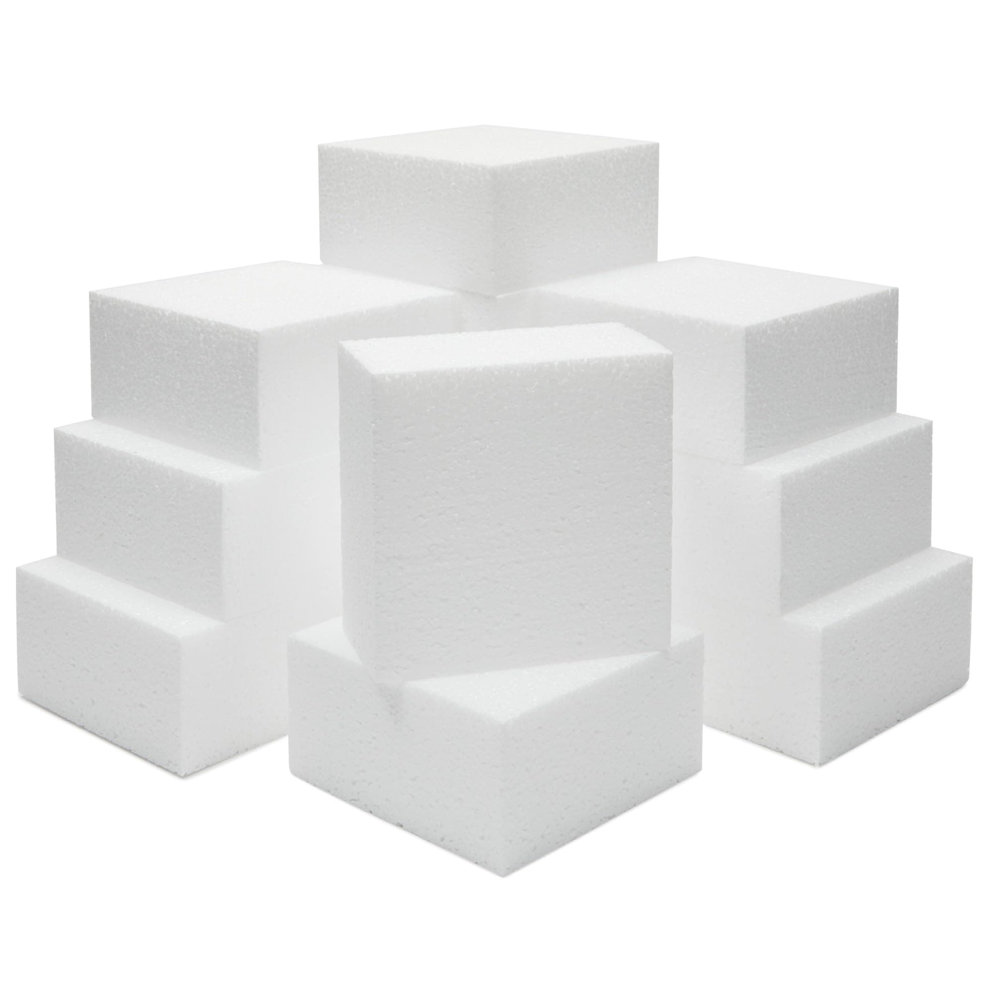 Juvale Craft Foam Block Square Polystyrene Foam Brick for Sculpture, Modeling, DIY Arts and Crafts, White,4 x 4 x 2 Inches,12-Pcsy,YHGYP