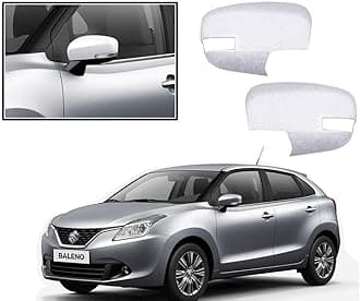 ABS Plastic Outside Mirror Chrome Cover Car Side Door Mirror Cap Left and Right Both Side Compatible for Maruti Suzuki Baleno (Set of 2)