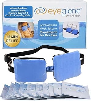 - EyeGiene Insta-Warmth System Eye Mask with 10 Pairs of Warming Wafers, Heated Dry Eye Mask, Multi-Use Heat Treatment for Dryness, Fatigue, Styes, Blepharitis, Medical Device, Travel Accessories