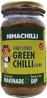 HIMACHILLI Traditional Green Chilli Chukh Chamba Chukh from Himachal Fiery, Hot, Citrus, Green Chilli Pickle, Paste & Marinade (200gm)