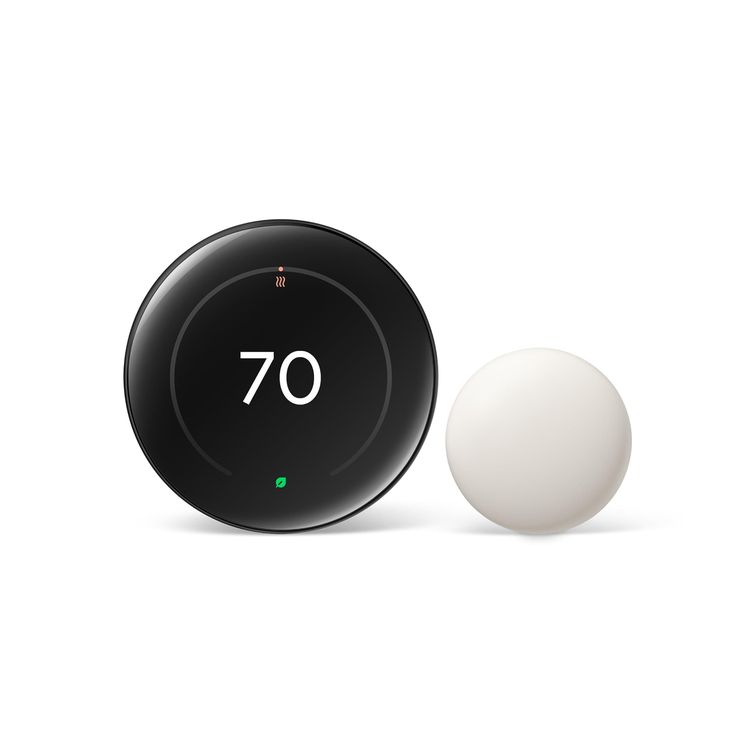 Google Nest Learning Thermostat (4th Gen, 2024) with Nest Temperature Sensor - Energy Saving Smart Thermostat with Adaptive Eco - Works with Alexa and Google Home App - Polished Obsidian