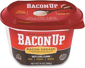 Bacon Up Bacon Grease Rendered Bacon Fat for Frying, Cooking, Baking, 14 ou