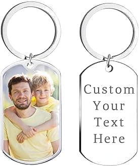 Custom Keychain With Picture, Photo Keychain Personalized With Photos Text Gift, Customized Photo Key Chain