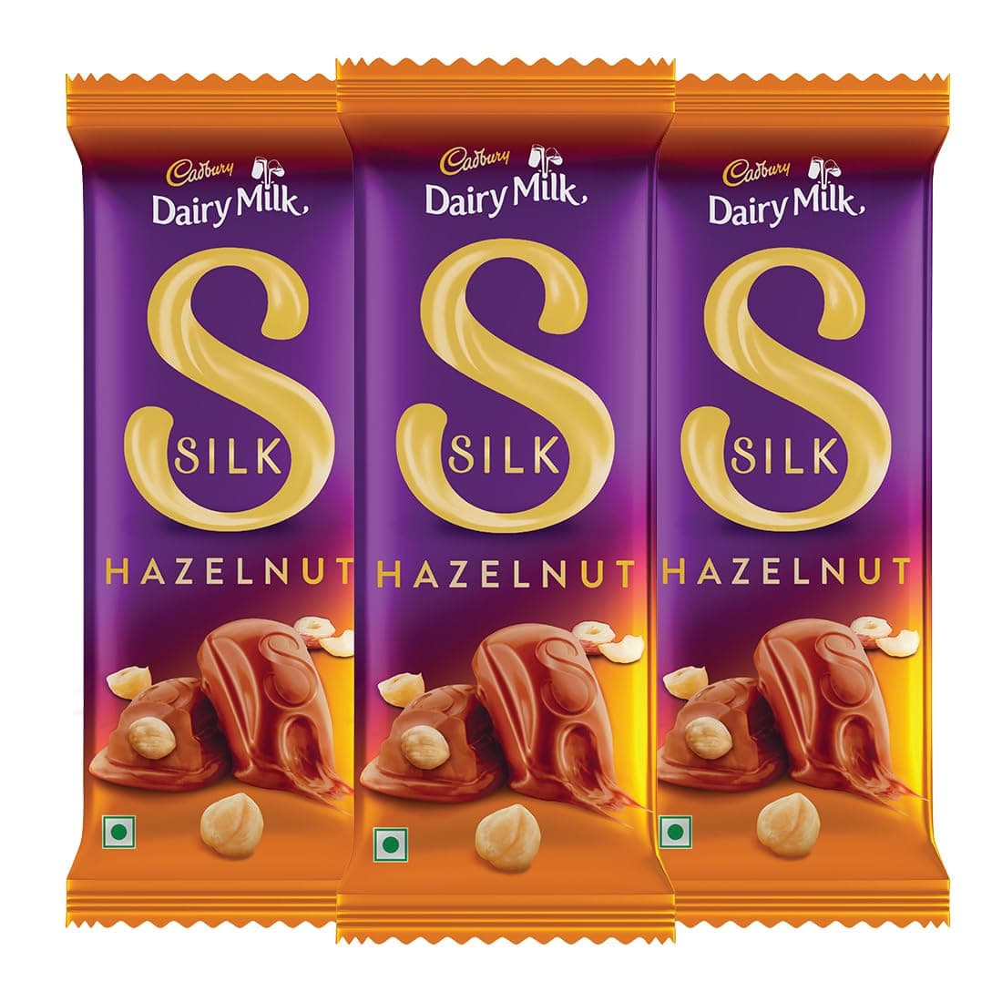 Cadbury Dairy Milk Silk Hazelnut Chocolate Bars, 134 g (Pack of 3)