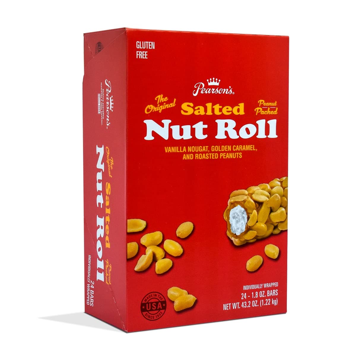 Original Salted Nut Roll | Peanut, Caramel, Nougat Candy | 24 Full- Size Candy Bars |Bulk, Individually Wrapped