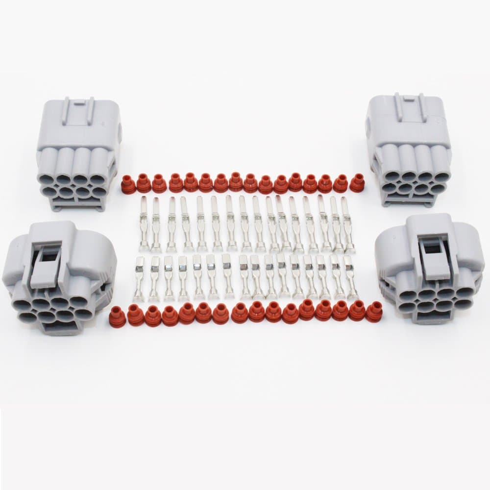 EMeskymall 2 Kit 8 Pin Way Waterproof Electrical Wire Connector Plug Gray for Car Auto Motorcycle etc.