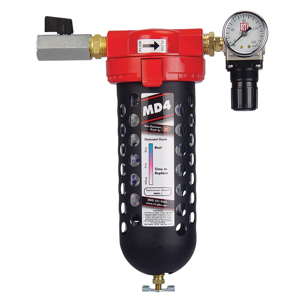 RTI Mini Air Line Desiccant Dryer/Regulator Combo, Made in USA, MD4