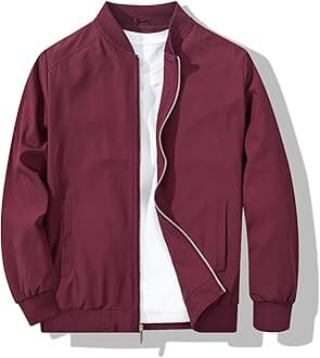 Men's Bomber Jacket Fashion Stylish Lightweight Windbreaker Spring Fall Casual Jackets for Men