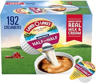 Mini Moo's Half & Half Creamer Singles - 192 Count | Made with Real Milk & Cream | Rich, Creamy & Smooth | Ideal for Coffee, Tea, Hot Cocoa & More | Convenient, Shelf-Stable, No Refrigeration Required