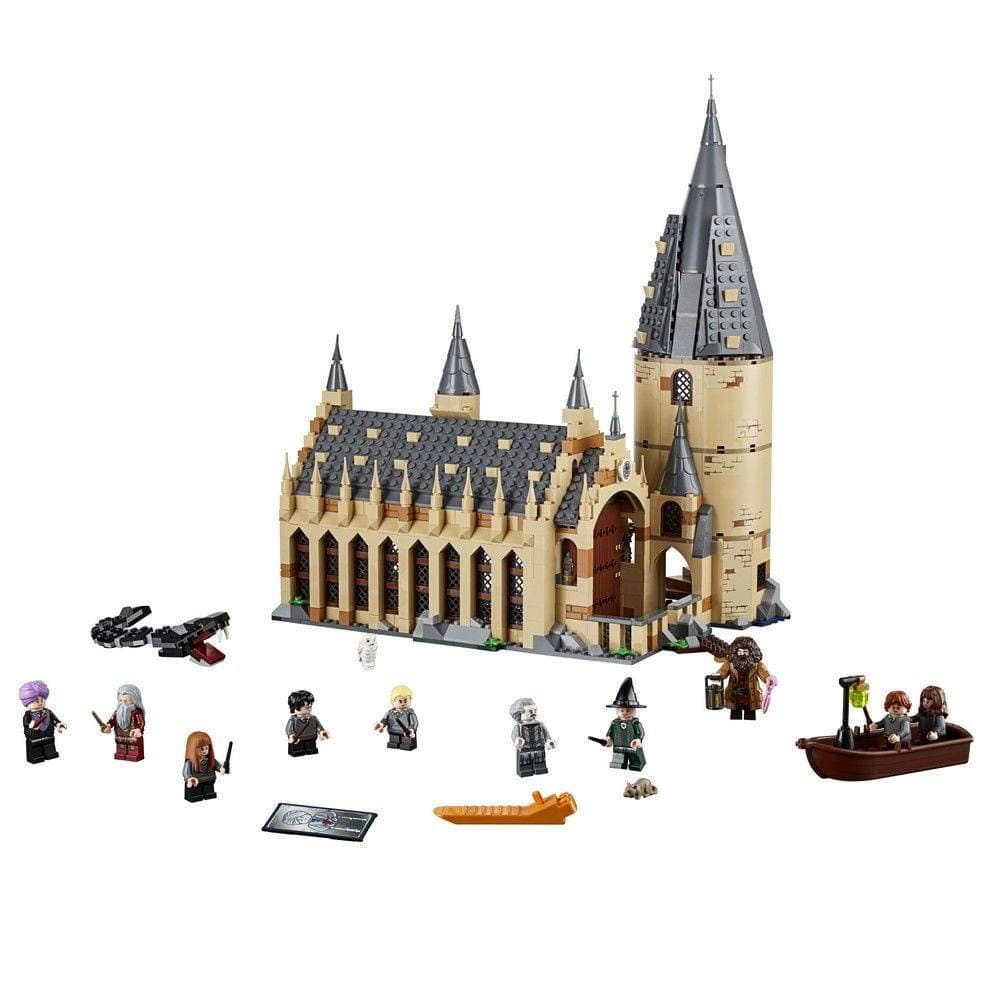 Harry Potter Hogwarts Great Hall 75954 Building Kit and Magic Castle Toy, Fantasy Creatures, Hermione Granger, Draco Malfoy and Hagrid (878 Pieces)