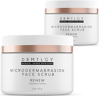 DRMTLGY Microdermabrasion Facial Scrub and Face Mask. Non-Abrasive Face Exfoliator Improves Acne Scars, Blackheads, Pore Size, and Skin Texture (2 oz (Pack of 2))