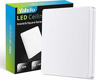 Yafido LED Square Ceiling Light Fitting 48W 4320LM, Warm White 3000K, IP44 Waterproof, 30CM Modern Ultra Bright Lighting Fixture 220V for Bathroom Kitchen Living Room Roof Office