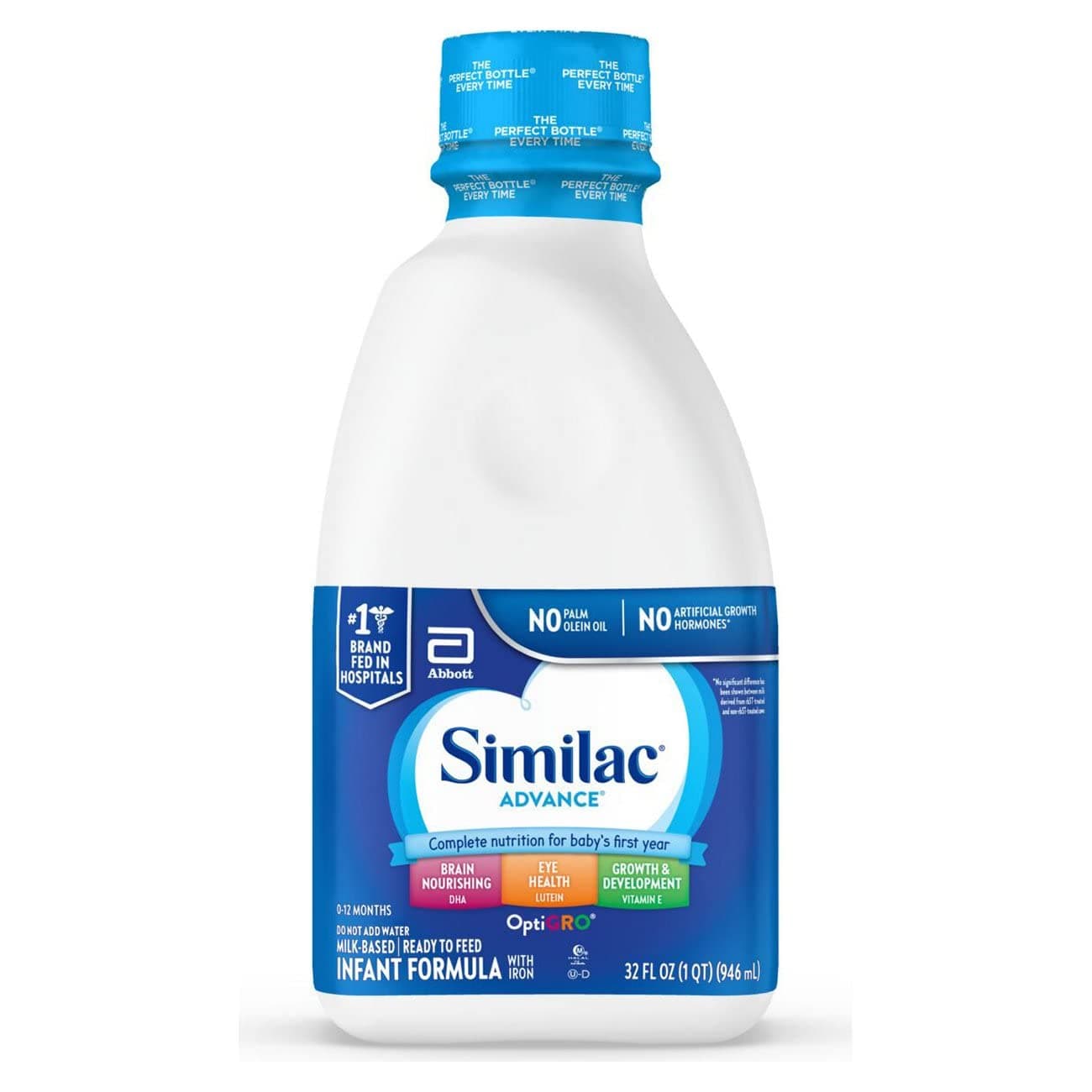 SimilacAdvance Infant Formula With Iron, Ready-to-Feed Baby Formula, 32-fl-oz Bottle