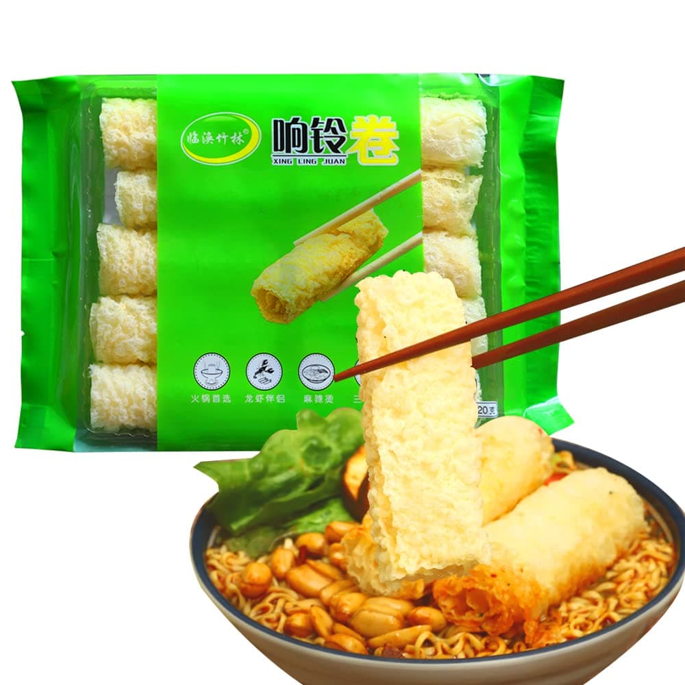 120g Deep fried bean roll,Nutritious and delicious tofu skin,Golden vegetarian crispy bean roll,The best match for hot pot and soup noodles,响铃卷，脆皮卷