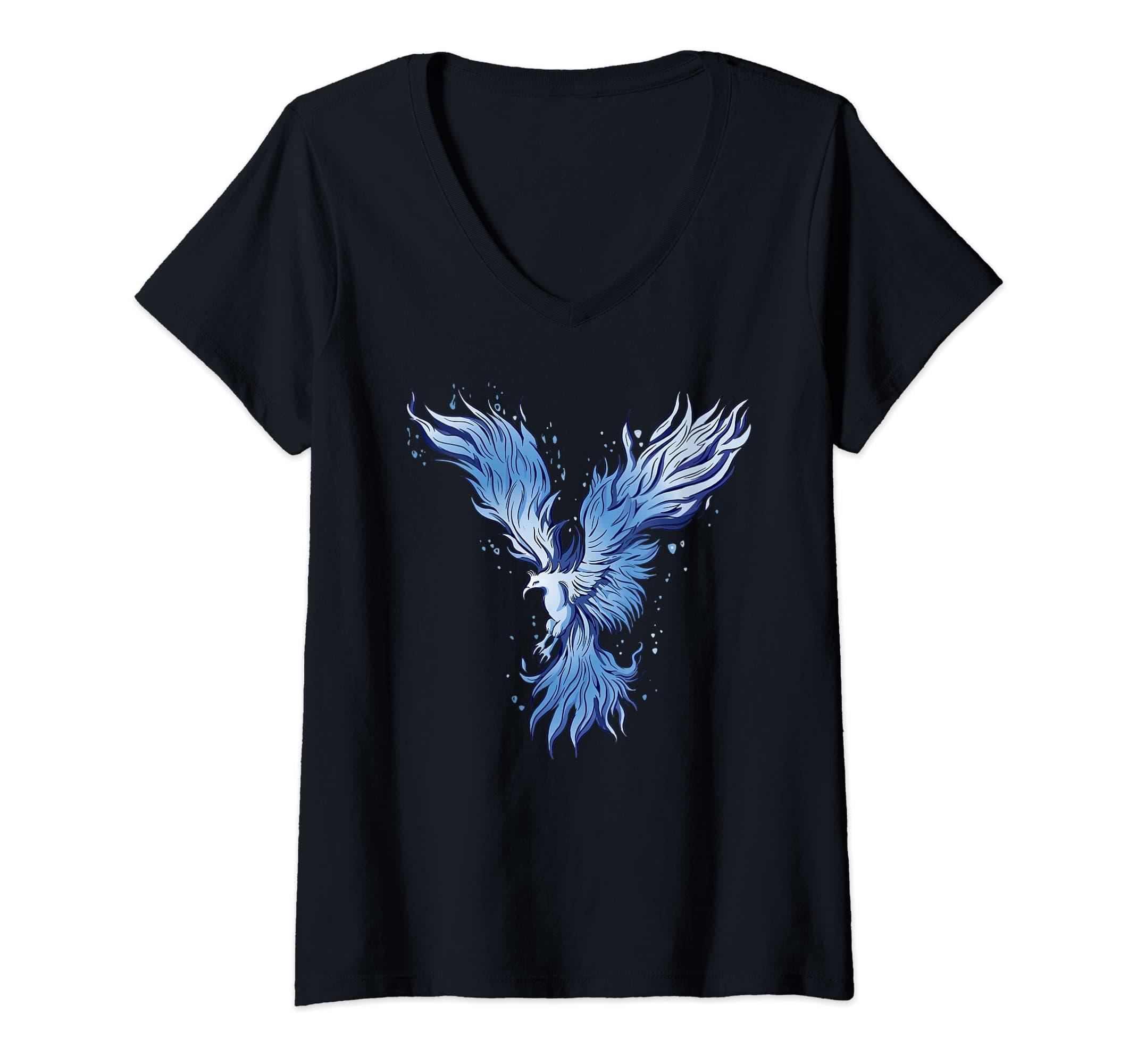 Blue Ice PhoenixWomens Blue Ice Phoenix Royal Phoenix Blue V-Neck T-Shirt