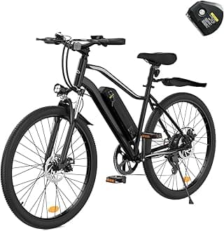 Electric Bike - 750W Peak Motor Electric Bicycle, 20MPH, 60 Miles, Removable Battery, Shock Absorber, 5 Speed E Bike, 26” Tire Commuter Electric Bicycle for Adults