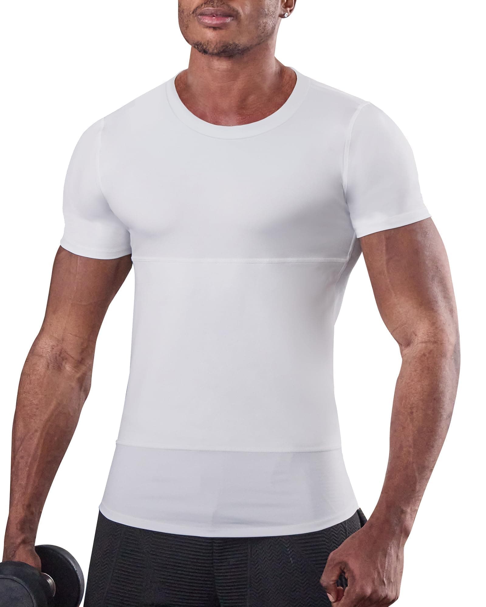 KOCLES Mens Slimming Compression Shirt, Slimming Undershirt Shirts for Men Body Shaper Shapewear Tummy Control