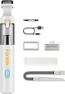 Fanttik Slim V8 Mate Cordless Car Vacuum, 12kPa/30AW, 1.2LBS Ultra-Lightweight, 2H Fast Charge, 120ml Dustcup, Up to 30 Mins Runtime, RobustClean™ Portable Mini Vacuum for Car Home Cleaning, White