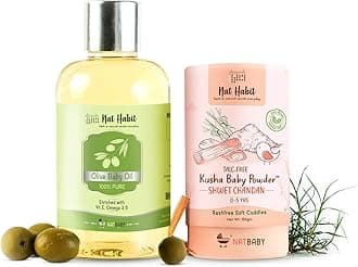 100% Pure Baby Oil Enriched With Vit E, Omega, Non-Refined, LLP Free, Chemical Free & Preservative Free (Olive Oil & Baby Powder, 260g)