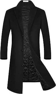 Men's Luxury Full Length Trench Coat Long Wool Overcoat Winter Windbreaker