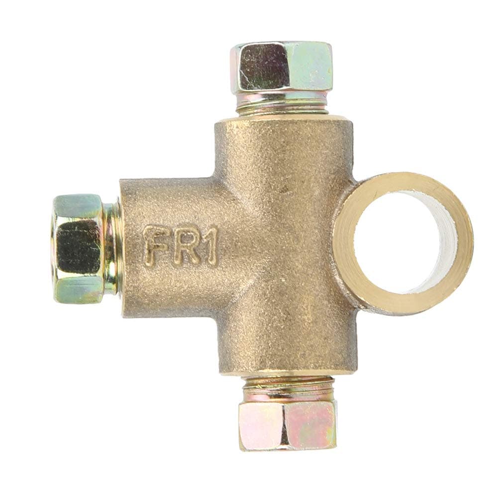 for m10x1.0 tee inverted Car Brake Tee, 3 Way T for Shape Alloy Brake Tee With 3 Male Nuts Car Accessory Short Union M10 3/16in Pipe 10mm