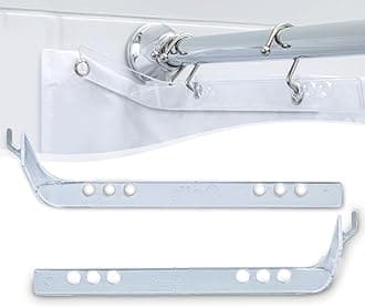 SlipX Solutions No Mess Splash Guard for Shower & Bathtub Curtain Liners | Bath Accessories to Keep Water Where It Belongs for A Non-Slip Bathroom Floor | Adhesive Free, Easy to Attach | 2 Per Pack