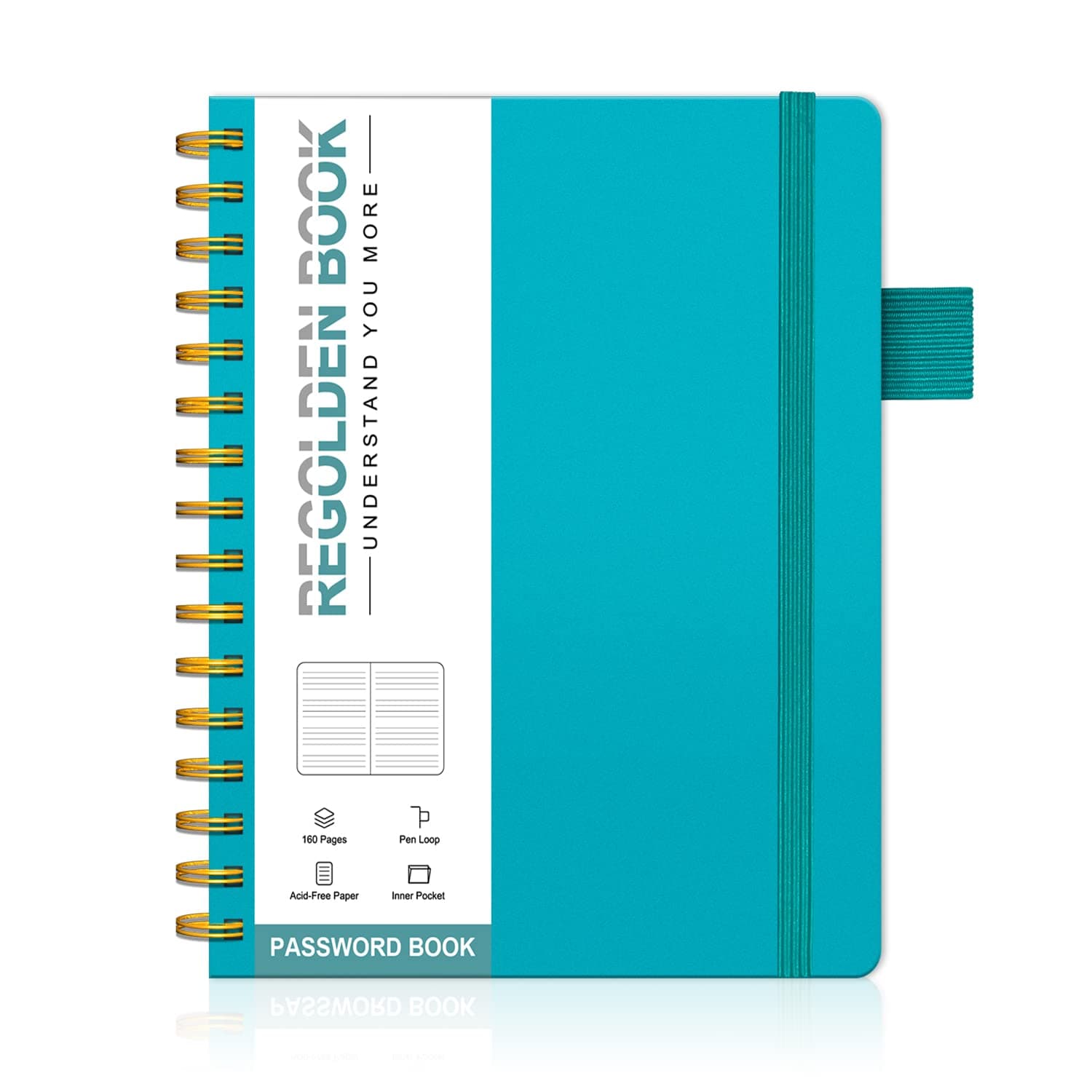 Password Book with Alphabetical Tabs, Internet Address & Password Keeper Logbook, Hardcover Password Notebook Organizer for Computer & Website Logins,Pen Loop,Pocket, Pocket Sized,160 pages（4.6x5.9”）