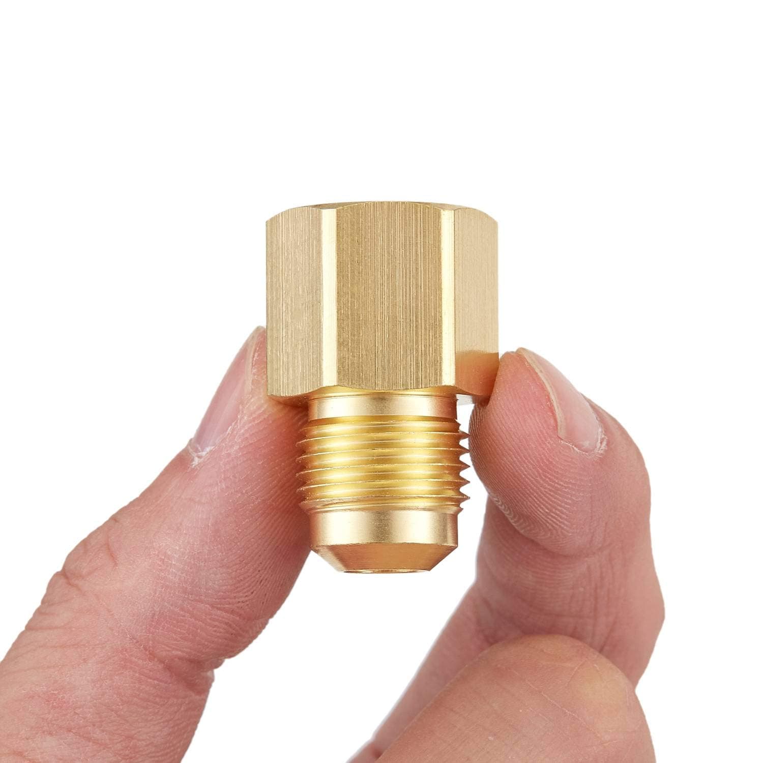 2 PCS Brass Flare Tube Fitting Coupling Gas Adapter 1/2" Flare X 1/2" Female NPT Pipe Connector