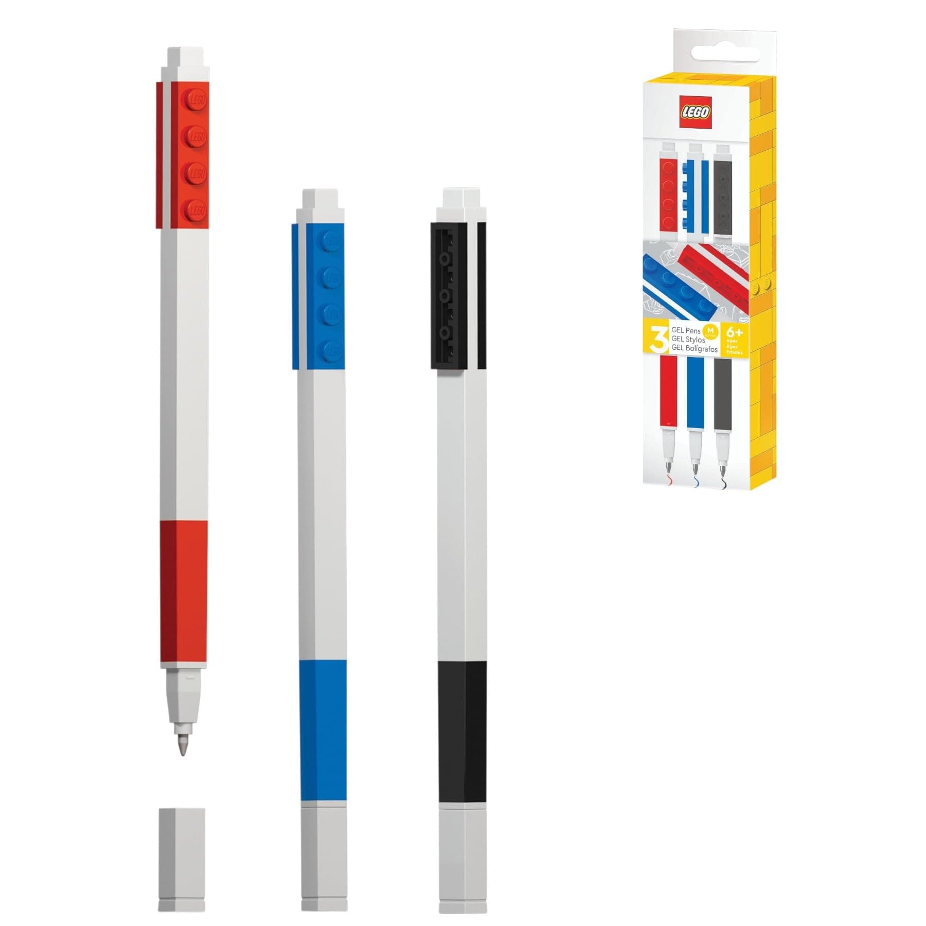 IQ Lego LE51513 3 Pack Gel Pens, Assorted Colours