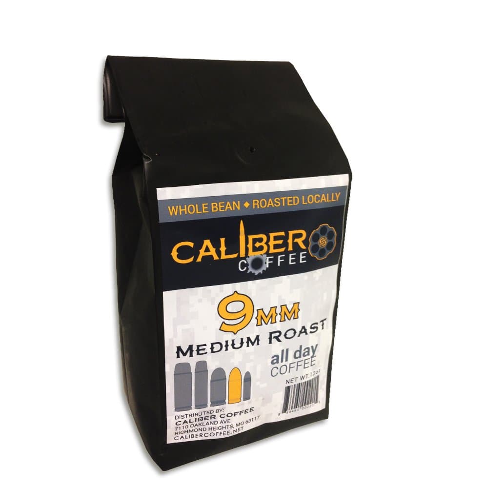 9mm Smooth Roasted Coffee Beans Strong on Flavor High in Caliber Caffeine Rich 12 Ounce - Whole Bean