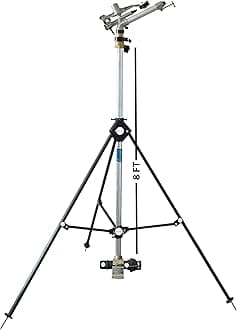 RAINGUN Set with AUTOMAT HT44G 2" INCH Flamingo RAIN Gun, Complete Connector Set| 8FT (ISI) GI Riser Pipe| 3LEG Height Adjustable Stand (P Type Sprinkler Adapter Set, 90MM (3" INCH))