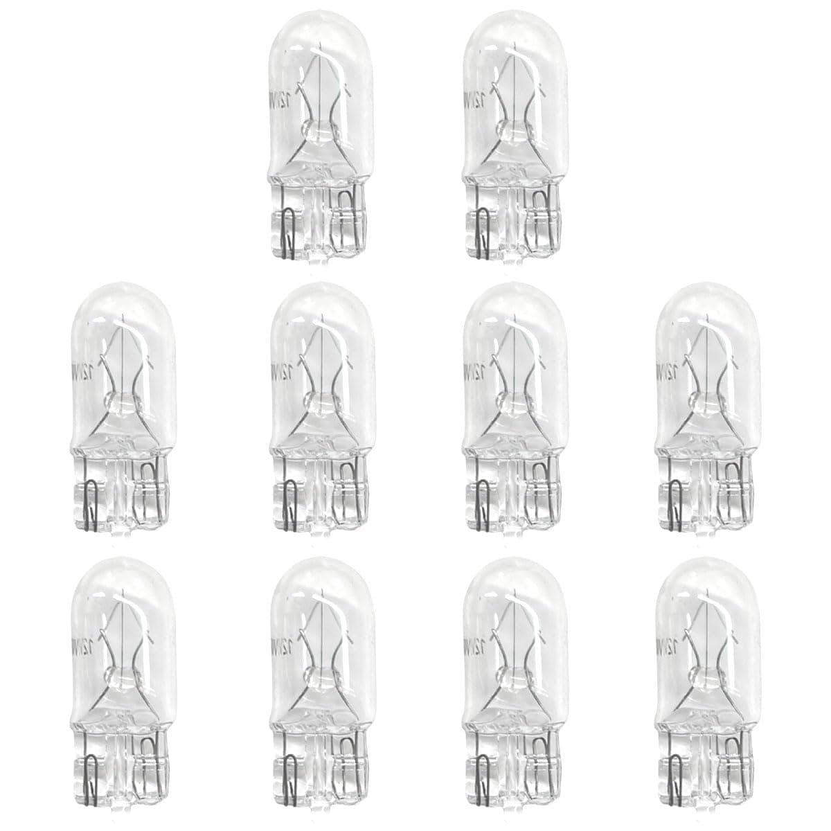 10 PCS T10 12V 5W Car Flat Foot Mini Lights, Car Brake Light Turn Light Bulbs, Quartz Glass Instrument Lights, Halogen Width Indicator Lights, Auto Lighting Replacement Accessories (T10)