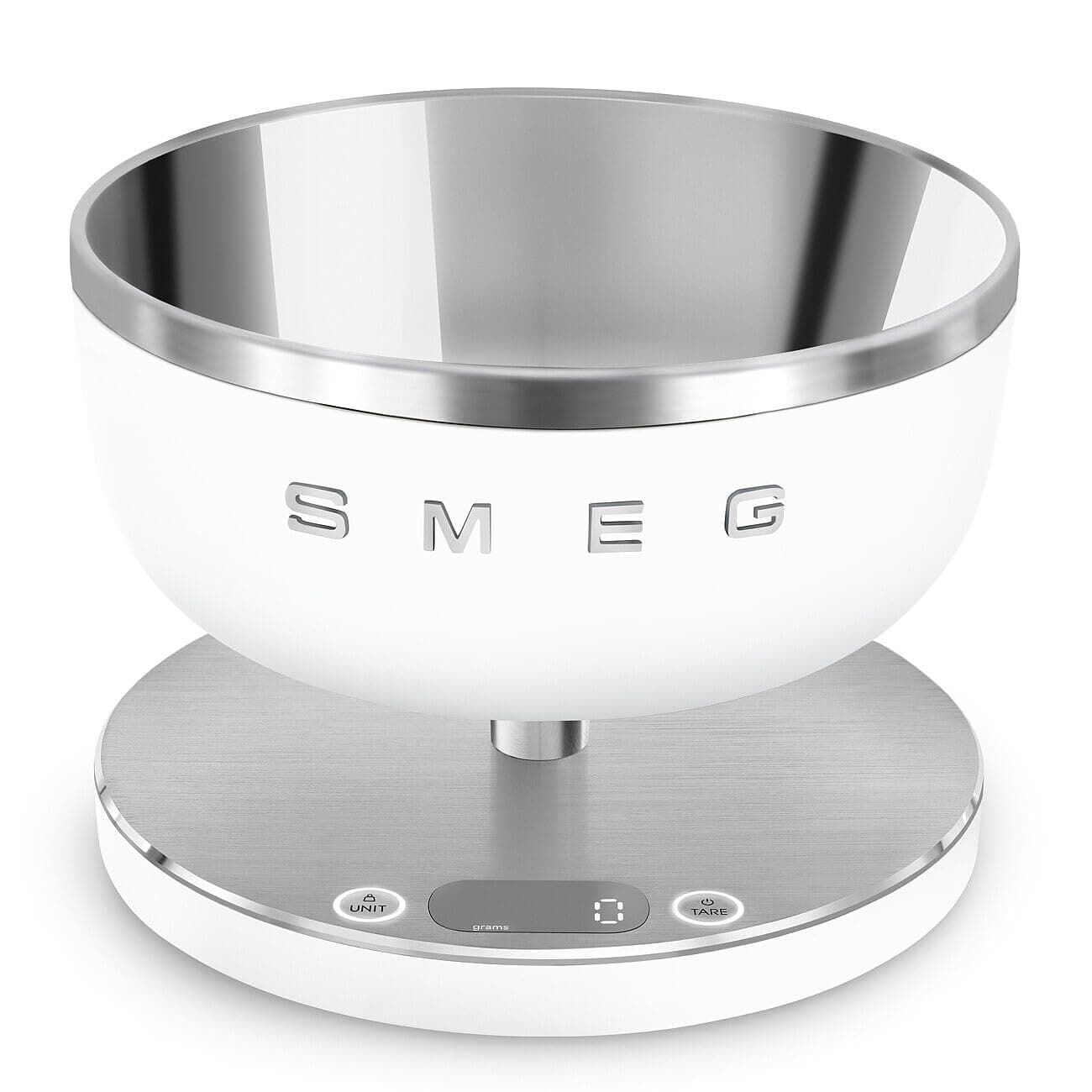 SMEG Contemporary Digital Kitchen Scale with Removable Bowl (White)