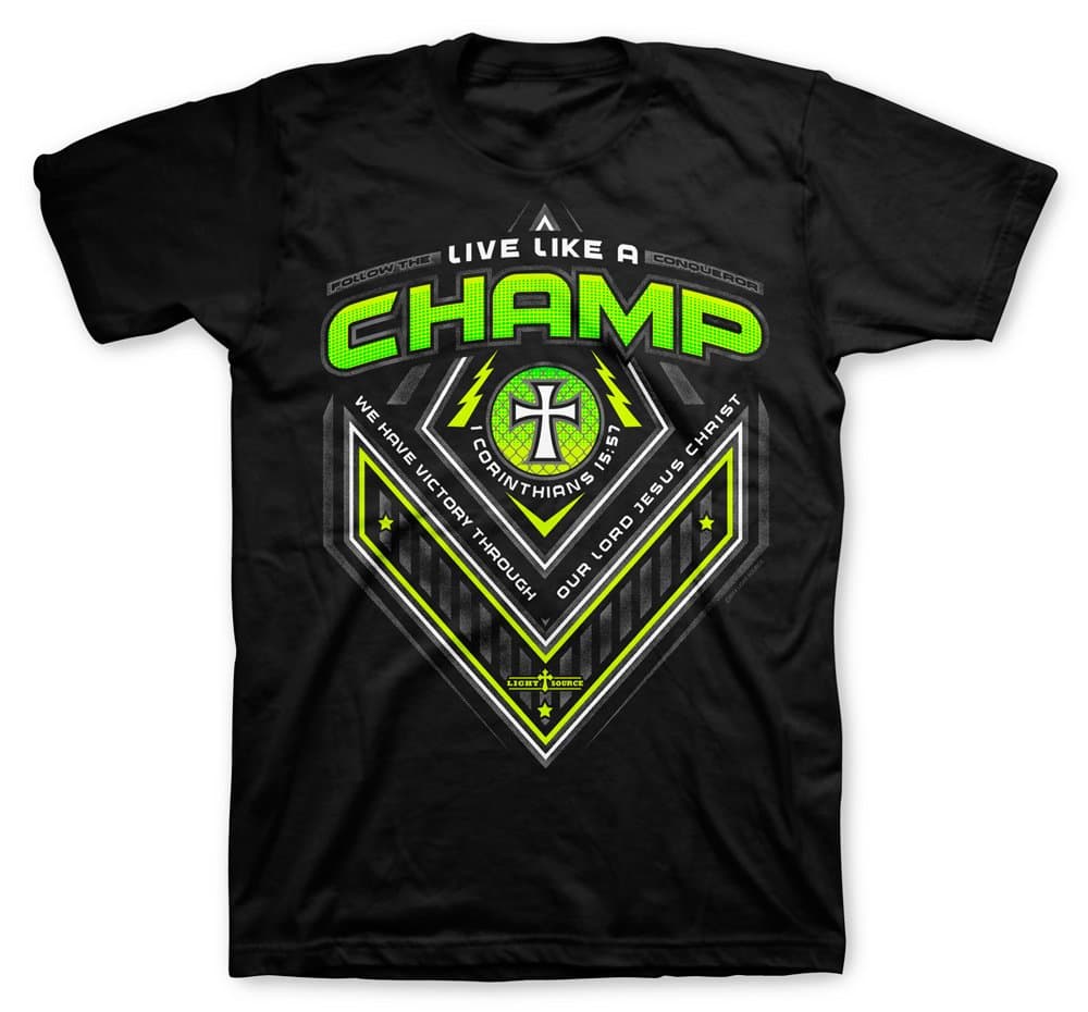 Light Source Champion Men's Christian T-Shirt, Black