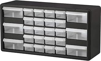 – Akro-Mils 10126 26-Drawer Plastic Drawer Storage Cabinet for Garage Organization, Lego Storage, Teacher Toolbox, Makeup Organizer, and More, 50.8 cm W x 15.24 cm D x 25.4 cm H, Black