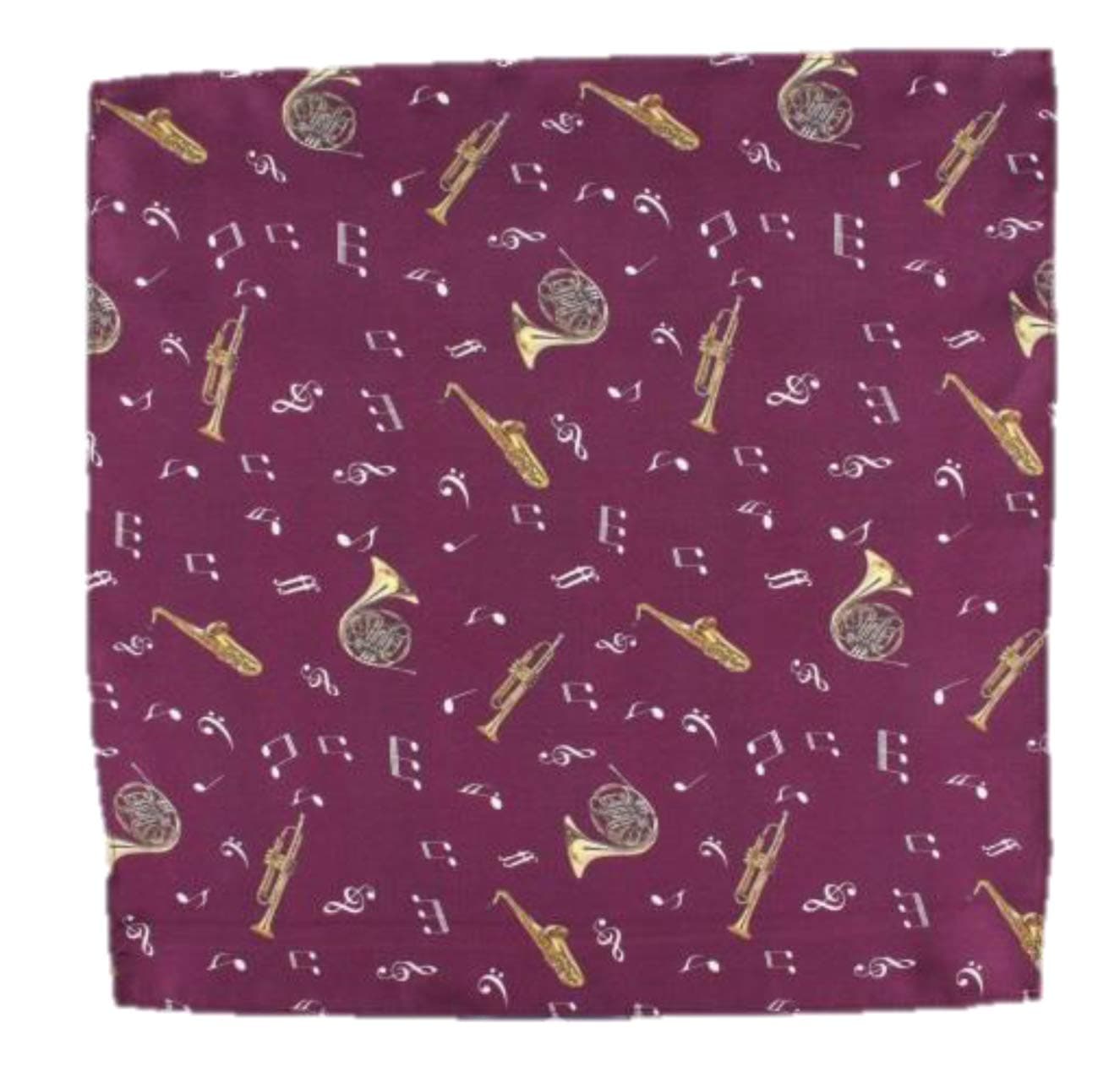 EXCY FORMAL COLLECTION 100% Silk Pocket Square Jazz Pattern Print Twill Weave Made In Japan, Purple, One size