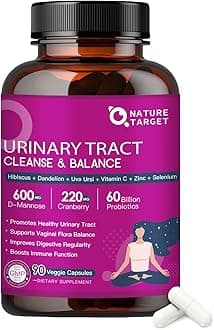 NATURE TARGET Probiotics for Women Urinary Tract Health with D Mannose & Cranberry - 60 Billion CFUs Vaginal Probiotics for Digestive Health, UTI & PH Balance with Prebiotics - 90 Capsules