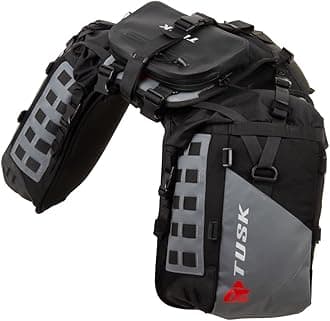 TUSK Highland X2 Rackless Luggage System w/Small Dry Duffel Tail Bag Standard Heat Shield Black/Grey