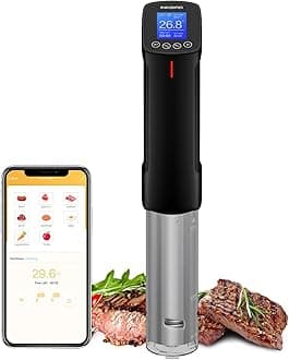 INKBIRD Sous Vide Machine ISV-100W WiFi Precision Cooker 1000W Immersion Circulator with Temperature & Timer Accurate Control, Uniform Heat Circulation, Low Water Protection, Slow Cooking for Steak