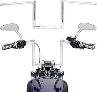 8" Rise 1" Fat Z-Bar Handlebar Fit For Harley-Davidson Honda Yamaha Suzuki Kawasaki Triumph Most Chopper Cruisers Bobber Bike Cafe Racer